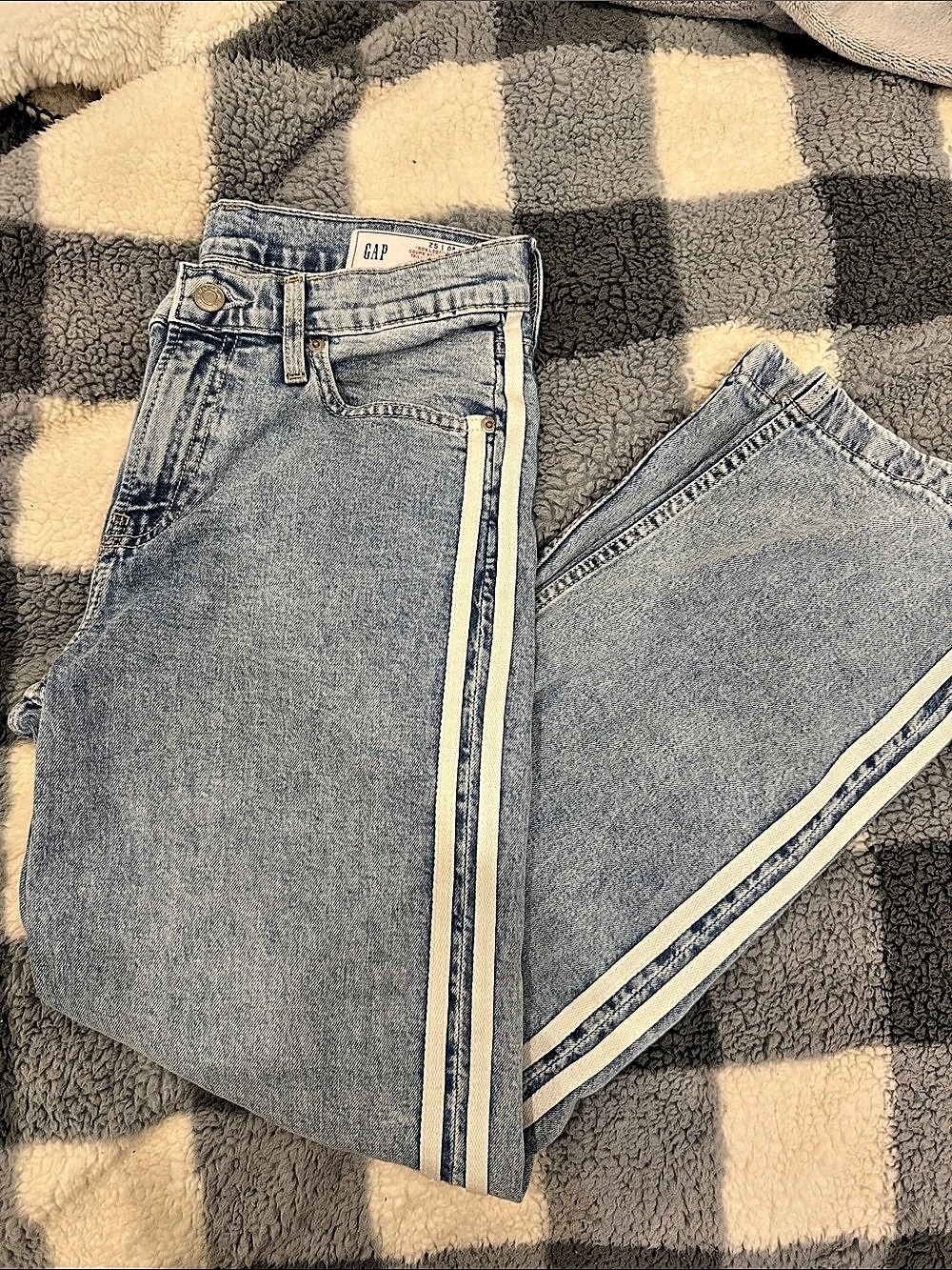 GAP Low Rise '90s Loose Side Stripe Jeans Blue Waist 25